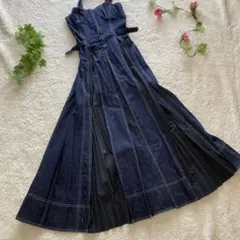 CASA FLINE カーサフライン フロントホックデニムロングワンピース