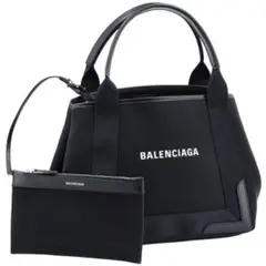 BALENCIAGA ネイビーカバス キャンバストート S
