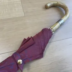 エルメス HERMES 総柄 デザイン コットン系 素材 木製ハンドル 傘
