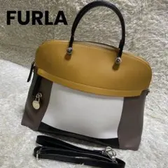 希少✨FURLA パイパー 2wayハンドバッグ ショルダー レザー チャーム