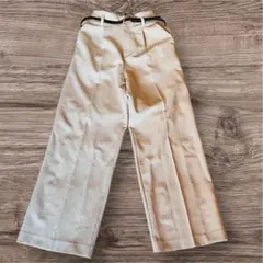 ✨美品✨CLACIERベージュ ワイドパンツ ボタン　ベルト付き　S