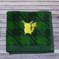 【未使用品】 ピカチュウハンカチ シンプル 緑