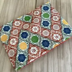 極上の逸品です♪松皮菱に花☆塩瀬☆型染☆長尺☆九寸名古屋帯☆正絹