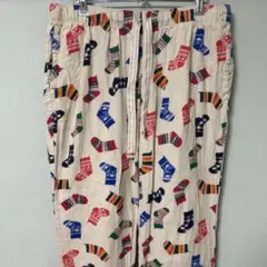 00s y2k モノグラム 総柄 ワイド イージーパンツ レトロ パジャマ