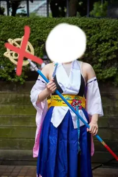 煮*忙様 ファイナルファンタジーX ユウナ コスプレ 衣装 ウィッグ 武器 ロッ ファイナルファンタジーX-2 ユウナ コスプレウィッグ コスプレ衣装