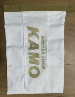 KAMO サッカー応援フラッグ ホワイト・ゴールド