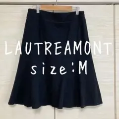 LAUTREAMONT ロートレアモン　膝丈　スカート　レーヨン　3 M 黒