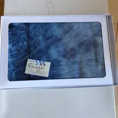 新品青いフリンジ付きストール