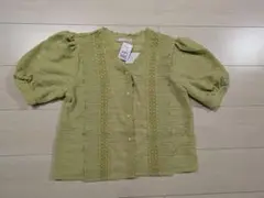 ESTACOT イエロー　パフスリーブ トップス L