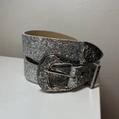 シルバー グリッターベルト