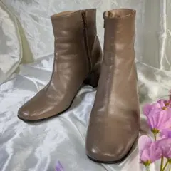 CORSO ROMA9 コルソローマ ショートブーツ サイドジップ グレージュ