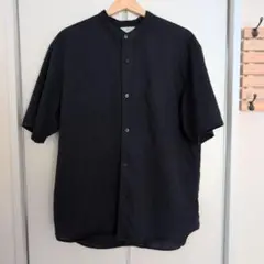 ユニクロ UNIQLO コットンリネン スタンドカラーシャツ