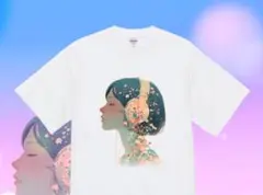 ハイクオリティー Tシャツ 音楽　女の子　花