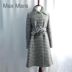 Max Mara マックスマーラ 千鳥格子 ロングコート ベルト ウール