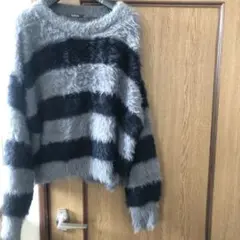 フワフワ ストライプ ニット