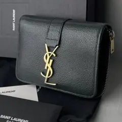 ✨人気のダークグリーン✨ イヴ サンローラン グレインレザー 財布 状態良好◎