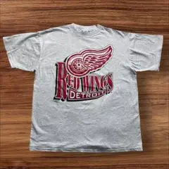 90s LOGO7 NHL レッドウィングス ビッグプリント グレー