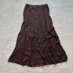 Hus HusH ギャザーフレア　ロングスカート　ブラウン