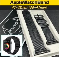Apple Watch Bandナイロンバンド ブラック42〜45mm箱付き②