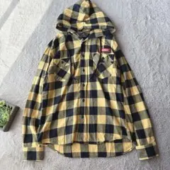 美品(L)キングサイズ/長袖ネルシャツ/コットン100%/綿/KINGSIZE