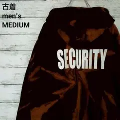 古着 SECURITYパーカー ジップアップ ブリーチ ダイダイ ブラック M