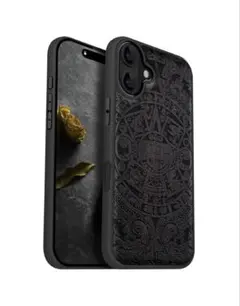 Carveit iPhone 16 Plus 木製 ケース　黒い木-マヤの周期