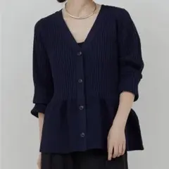 【未使用】24SS ガリャルダガランテ 前後2way ペプラム カーディガン 紺