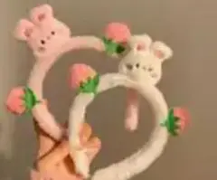 ウサギと花のヘアゴム2個セット