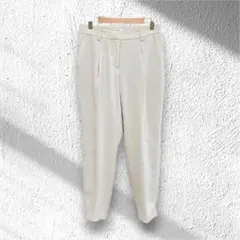 プラステ【M】テーパードパンツ バックウエストゴム センタープレス ベージュ