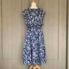 美品 ensoleille 花柄ノースリーブ ロングワンピース