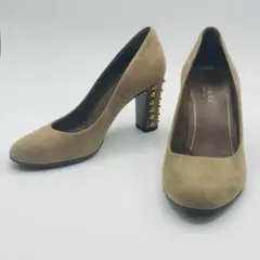 【人気ブランド】GUCCI グッチ スエード スタッズパンプス 34.5