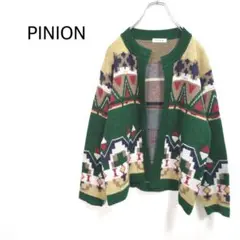 PINION 【M】カーディガン　ニット　羽織り　ノルディック　アクリル　ウール