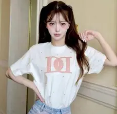 darich ダーリッチ キルティングアップリケビジューTシャツ