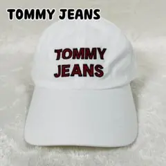 未使用 トミージーンズ Tommy Jeans キャップ 帽子 ホワイト 刺繍