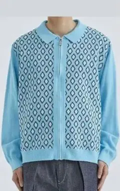 ttt msw diamond knit polo カーディガン L ttt msw diamond knit polo カーディガン L トップス
