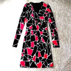 《美品》GUCCI グッチ ブラウスワンピース ブラック×レッド