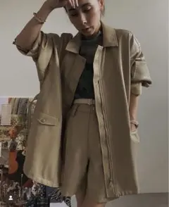 アメリヴィンテージ フェイクレザージャケット ベージュ