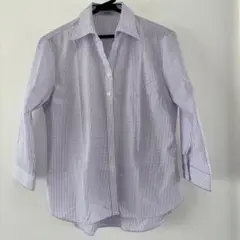 未使用品　七分袖　シャツ　レディース　スキッパー　ストライプ　Ｌサイズ