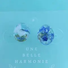 ハンドメイドピアス おはじきピアス