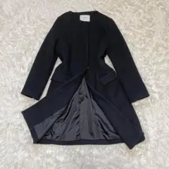 【美品】SLOBE IENA カシミヤ混　チェスターコート　ブラック 2025年最新】SLOBE IENA カラー：ブラック系 チェスターコートの