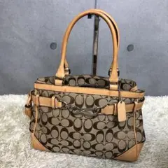 【極美品】コーチ キャンバス レザー ジャッキー トートバッグ 総柄