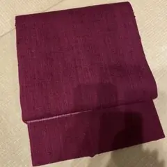 浦野理一縦節紬帯ワインレッドエンジ