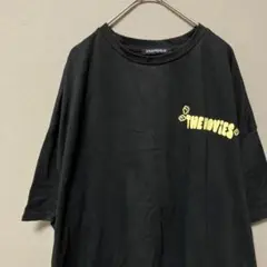 スプレイ　バックプリントオーバーサイズTシャツ(F)ブラッククルーネック