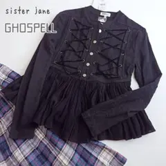 新品タグ付き GHOSPELL / ゴスペル●レースアップ ギャザーブラウス 黒