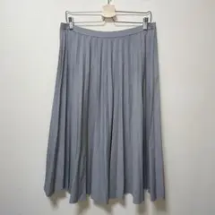 ユニクロ　グレー　プリーツロングスカート　シンプル　無地　XXL