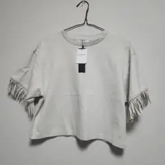JEANASIS　フリンジショートT　フリーサイズ　ライトグレージュ