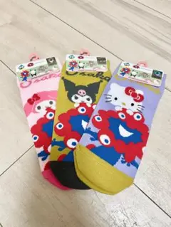 大阪万博 ミャクミャク サンリオ 靴下 ソックス3足セット