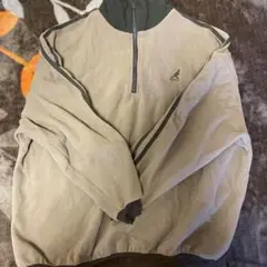 ベージュ フリース ハーフジップ シャツ