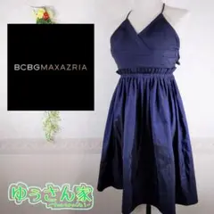 美品 BCBGマックスアズリア ドレス お呼ばれワンピース 紺