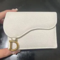 美品 dior サドル ロータスウォレット ホワイト